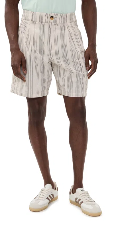 Malbon Arena Shorts Cream Stripe In Neutral