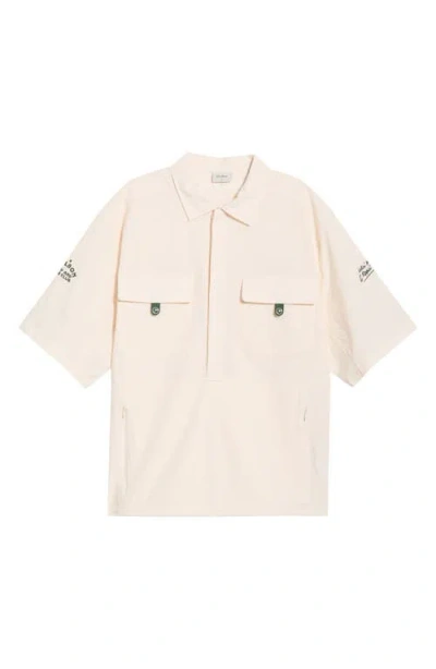 Malbon Bass Club Seersucker Popover Windshirt In White