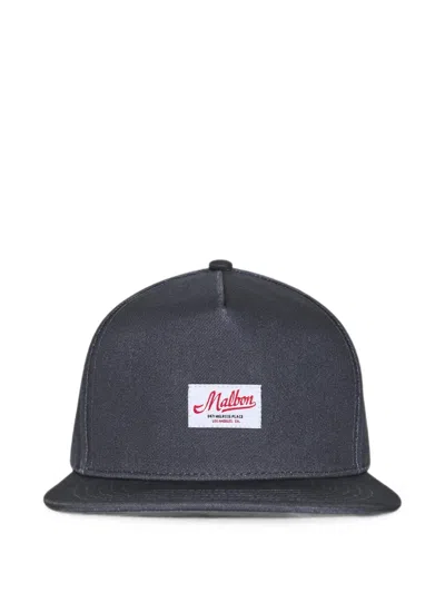 Malbon Benchmark Logo-patch Cotton Cap In Black