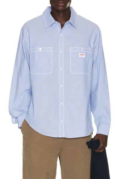 Malbon Benchmark Shirt In Blue Chambray