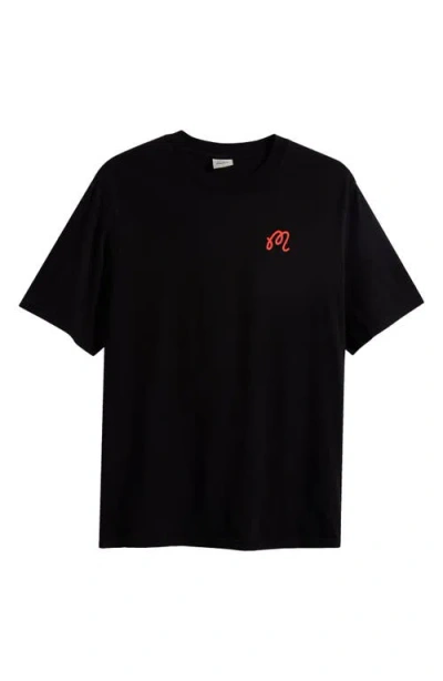 Malbon Bermuda Rooster Cotton Graphic T-shirt In Black