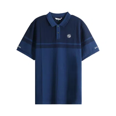 Pre-owned Malbon Bettinardi Pique Polo Shirt 'sailor Blue' | Men's Size L