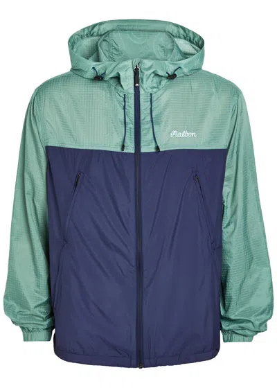 Malbon Caribe Logo Hooded Shell Jacket In Green