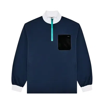 Pre-owned Malbon Cascade Windshirt 'midnight' | Blue | Men's Size Xl