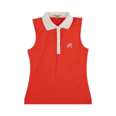 Pre-owned Malbon Claudia Sleeveless Polo 'grenadine Red' | Women's Size Xs