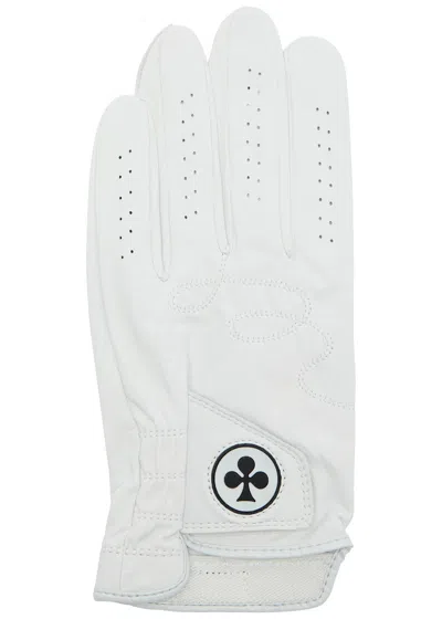 Malbon Clover Leather Golf Glove In White