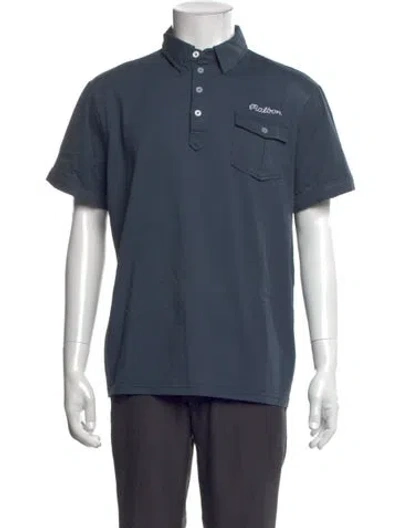 Pre-owned Malbon Collar Short Sleeve Polo Shirt In Blue
