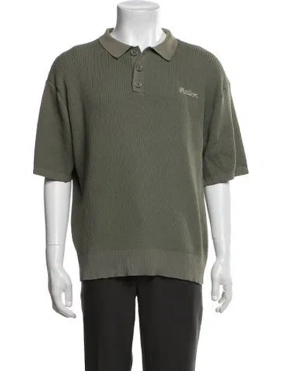 Pre-owned Malbon Collar Short Sleeve Polo Shirt In Green