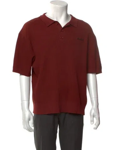 Pre-owned Malbon Collar Short Sleeve Polo Shirt In Red