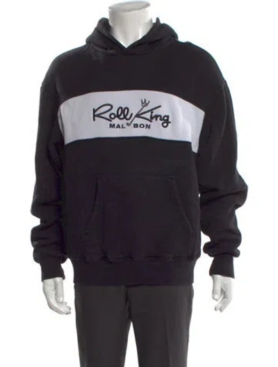 Pre-owned Malbon Colorblock Pattern Crew Neck Hoodie In Black