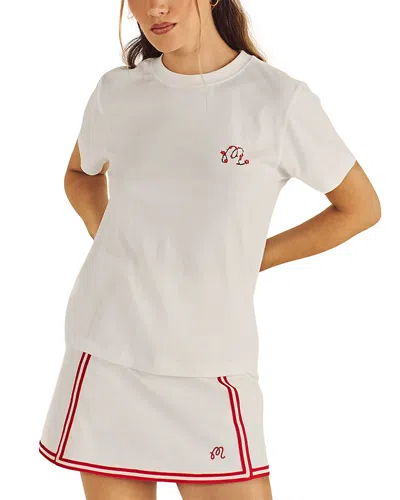 Malbon Cosette Blossom Cotton Tee In White