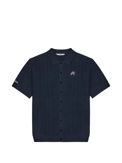 Malbon Crosscut Pointelle Polo Shirt In Animal Print