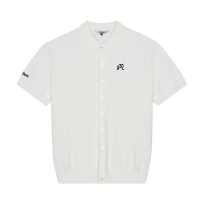 Pre-owned Malbon Crosscut Polo Shirt 'ivory' | Cream | Men's Size M