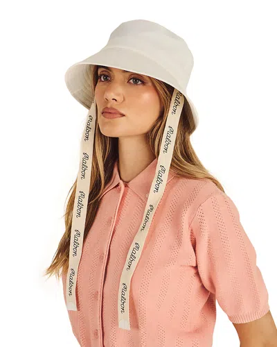 Malbon Dena Cotton Blend Bucket Hat In White