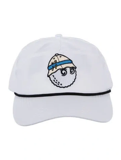 Pre-owned Malbon Embroidered Snapback Baseball Hat In White