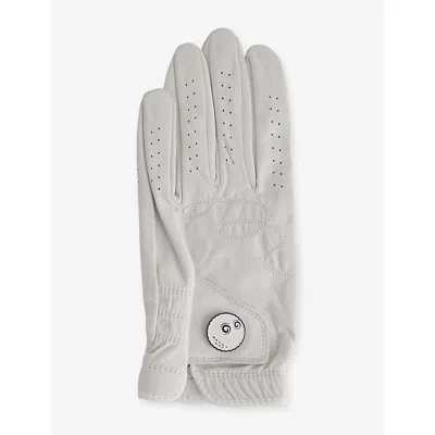Malbon Ens  Branded Leather Golf Gloves In White
