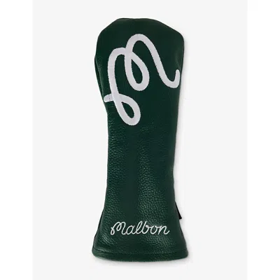 Malbon Ens  Brand-embroidered Leather Golf Club Headcover In Forest