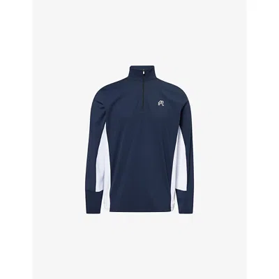 Malbon Mens Midnight/white Santiago Mid-layer Stretch-jersey Top In Multi