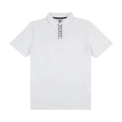Pre-owned Malbon Evergreen Block Placket Polo 'white' | Men's Size M