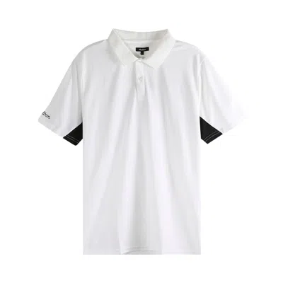 Pre-owned Malbon Evergreen Paneled Performance Pique Shirt 'white/black' | Men's Size S