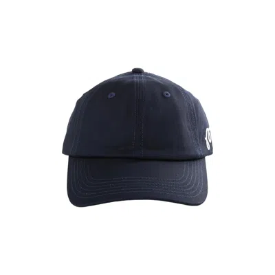 Pre-owned Malbon Evergreen Washed Cotton Twill Dad Hat 'navy' | Blue | Men's Size Onesize
