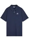 Malbon Fairway Logo-embroidered Piqué Polo Shirt In Blue