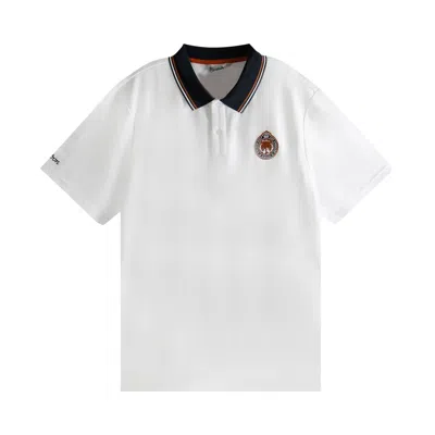 Pre-owned Malbon Fairway Oak Wood Polo Shirt 'white' | Men's Size L