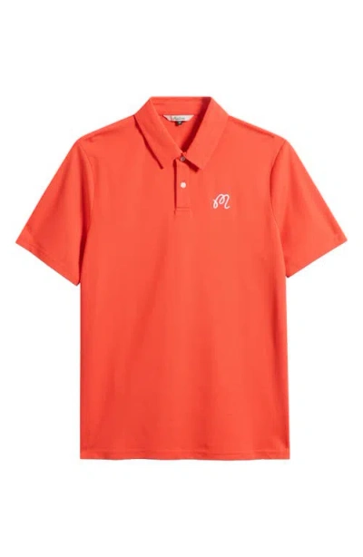 Malbon Fairway Piqué Golf Polo In Orange