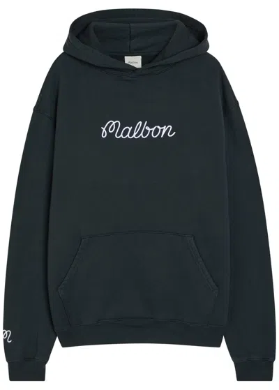 Malbon Feque Logo-embroidered Hooded Cotton Sweatshirt In Green