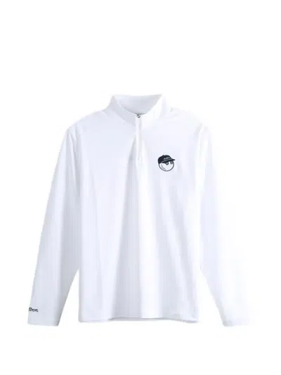 Malbon Flyer Quarter-zip Sweatshirt In White