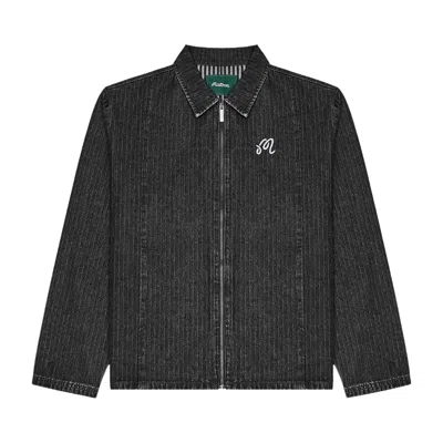 Pre-owned Malbon Foreman Denim Jacket 'black Stone Washed' | Men's Size M