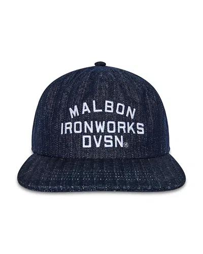 Malbon Foreman Ironworks Division Cotton Logo Hat In Blue