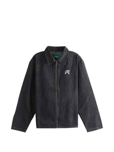 Malbon Foreman Stone-washed Pinstripe Denim Jacket In 블랙