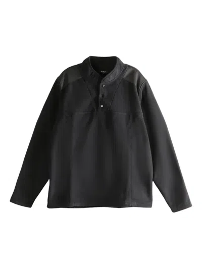 Malbon Golf Band-collar Polo Shirt In Black