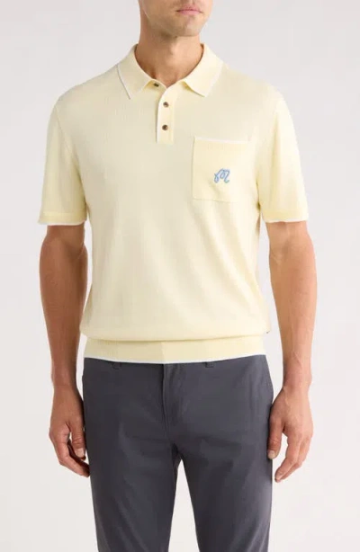 Malbon Golf Blue Jay Polo Shirt In Yellow