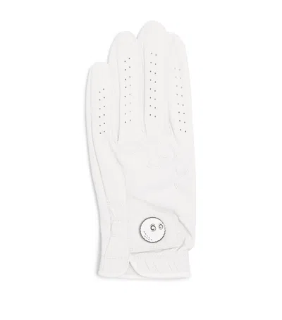 Malbon Golf Cabretta Leather Buckets Golf Glove In White