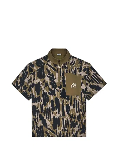 Malbon Golf Camouflage-pattern Polo Shirt In Green