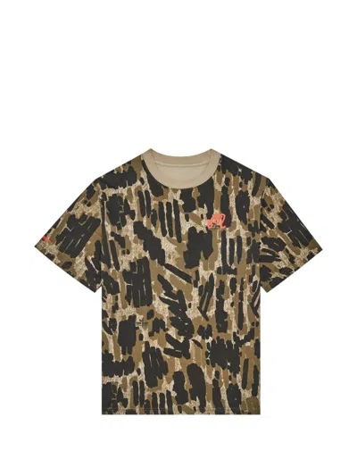 Malbon Golf Camouflage-pattern T-shirt In Brown