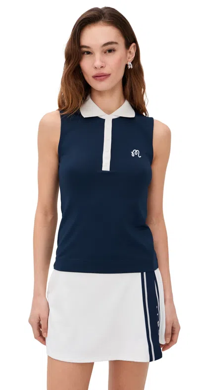 Malbon Golf Claudia Polo Navy In Blue