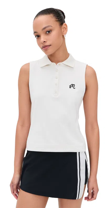 Malbon Golf Claudia Polo Top White/white