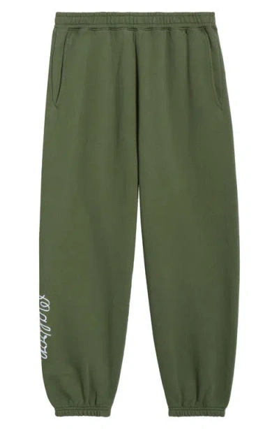 Malbon Golf Clubhouse Cotton Sweatpants In Green