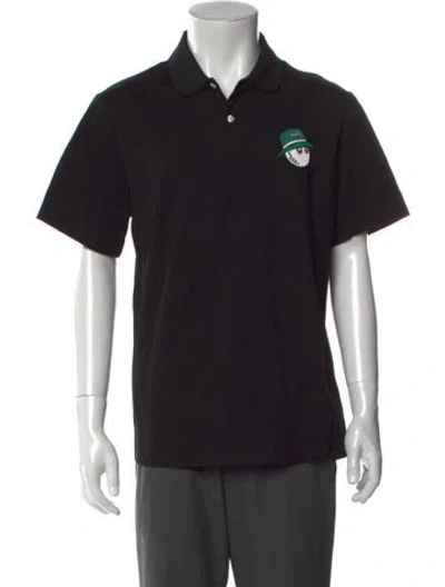 Pre-owned Malbon Golf Collar Short Sleeve Polo Shirt In Black