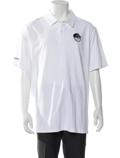 Pre-owned Malbon Collar Short Sleeve Polo Shirt W/ Tags In White