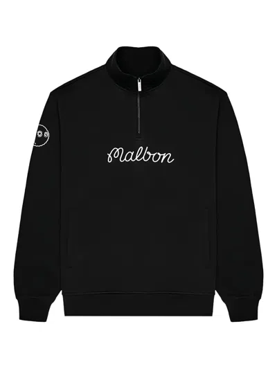 Malbon Golf Collegiate Sweatshirt In Black