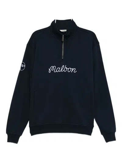 Malbon Golf Collegiate Sweatshirt In Black