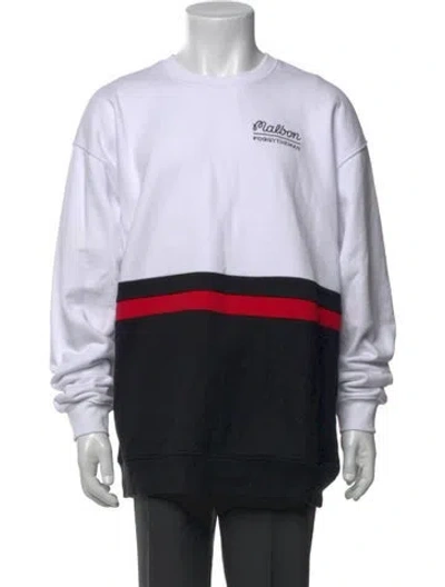 Pre-owned Malbon Golf Colorblock Pattern Crew Neck Sweatshirt In Black