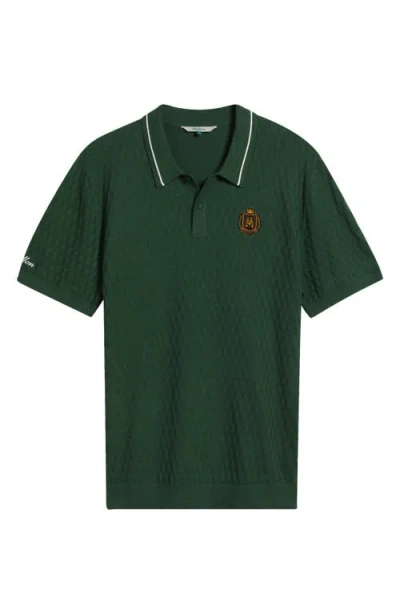 Malbon Golf Crest Embroidered Polo In Green