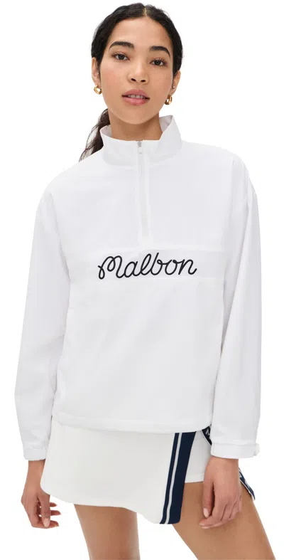 Malbon Golf Cross Court Windbreaker White