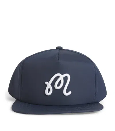 Malbon Golf Embroidered M Snapback Cap In Blue