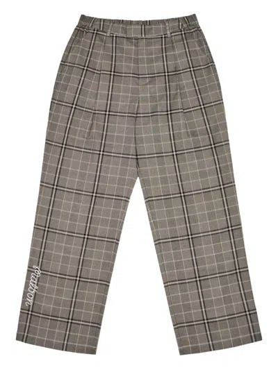 Malbon Golf Emmett Plaid Trousers In Gray